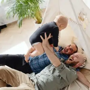 Gay dads with adopted baby
