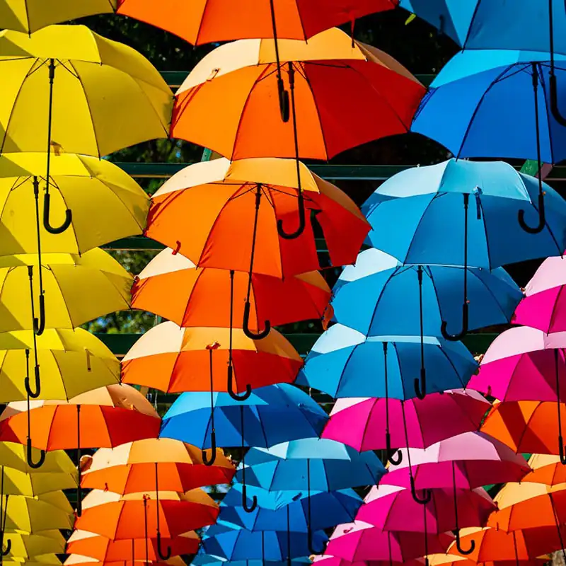 Rainbow umbrellas